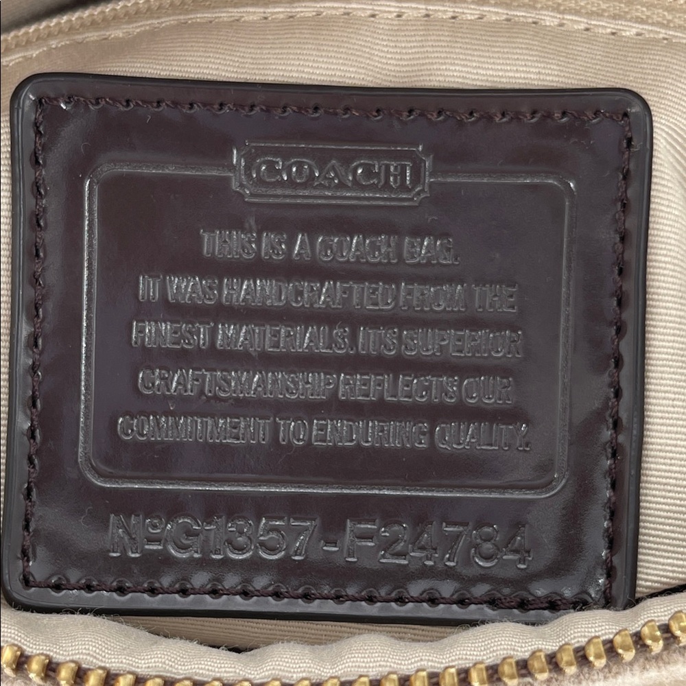 NWOT Coach Signature Stripe Wool Satchel — Style #F24784 - Picture 11 of 12